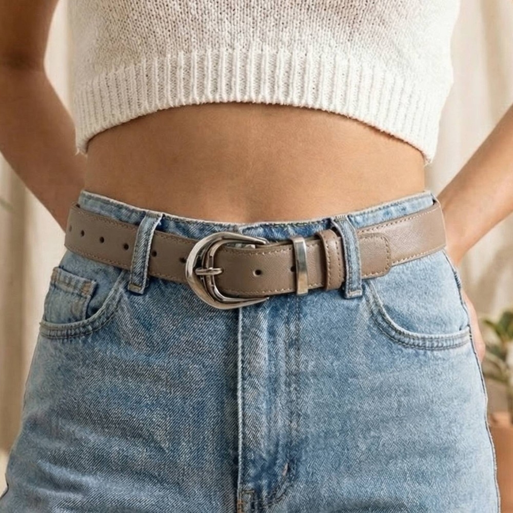 Double Stitch Leather Belt