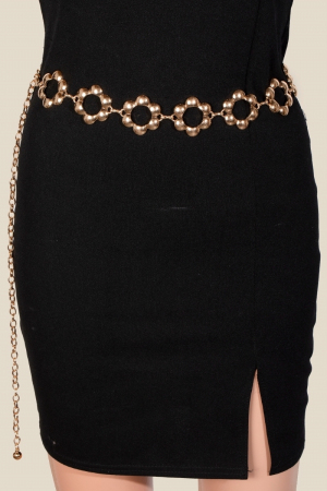 Metallic Bubble Flower Chain Belt