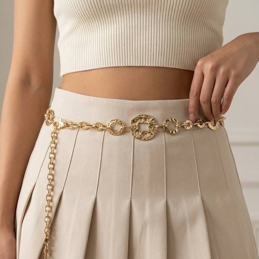 Warped Metallic Flat Chain Belt