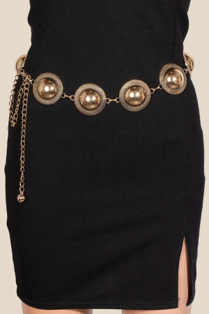 Metallic Dome Disc Chain Belt