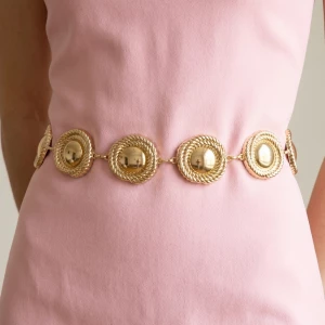 Round Rope Edge Medallion Chain Belt