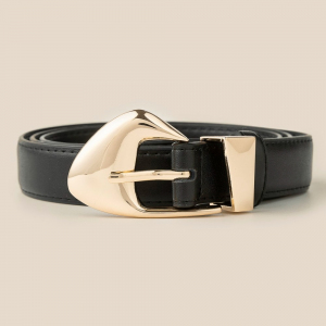 Fashion Warped Buckle Leather Belt