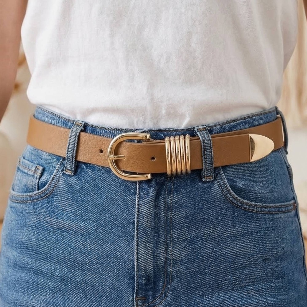 Multi Ring Leather Belt