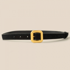 Square Buckle Leather Belt