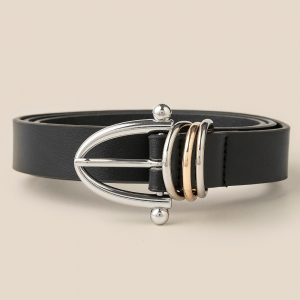 Triple Ring Vegan Leather Belt