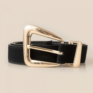 Warped Buckle Vegan Leather Belt