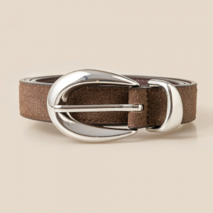 Oval Buckle Soft Leather Belt