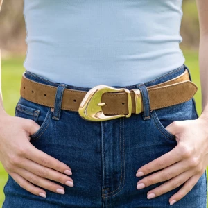 Ornate Buckle Soft Leather Belt