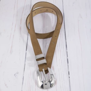 Slim Suede Wide Buckle Western Belt