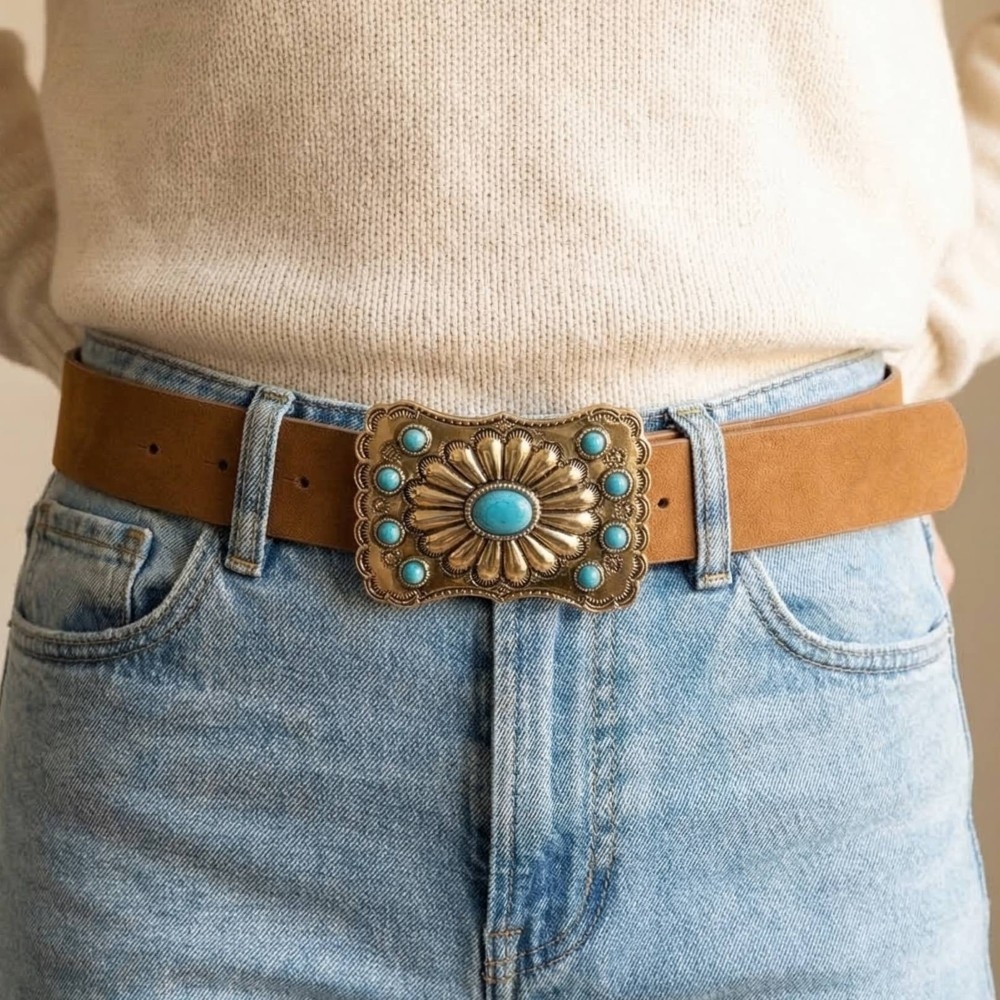 Western Style Large Ornate Buckle Belt