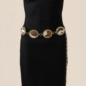 Western Cowhide Disc Chain Belt