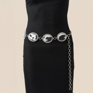 Western Cowhide Disc Chain Belt