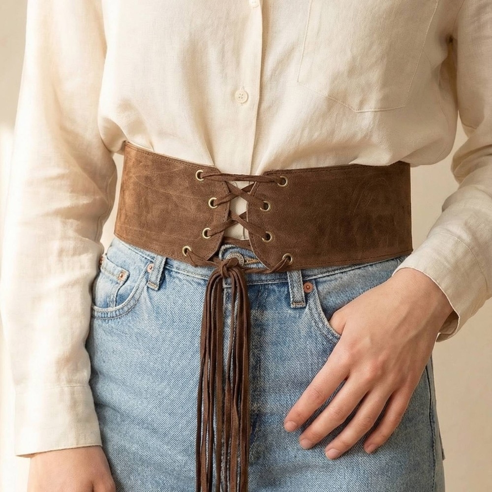 Vegan Leather Multi Strap Waist Belt