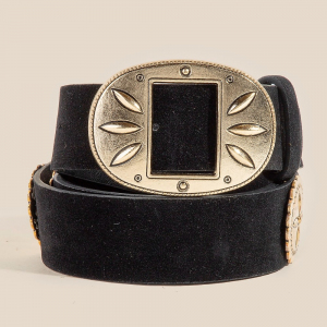 Western Concho Accent Vegan Leather Belt