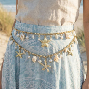 Assorted Sealife Charms Layered Chain Belt