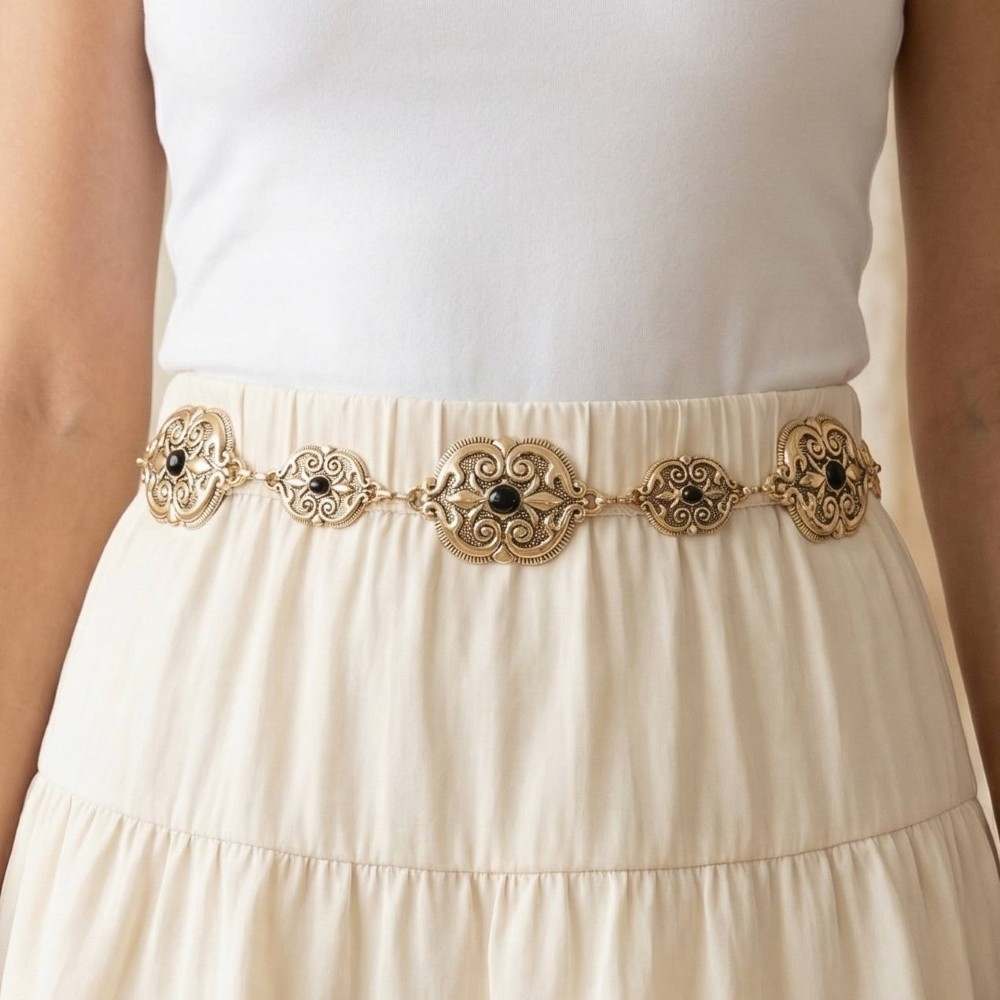 Ornate Western Concho Chain Belt