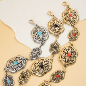 Ornate Western Concho Chain Belt