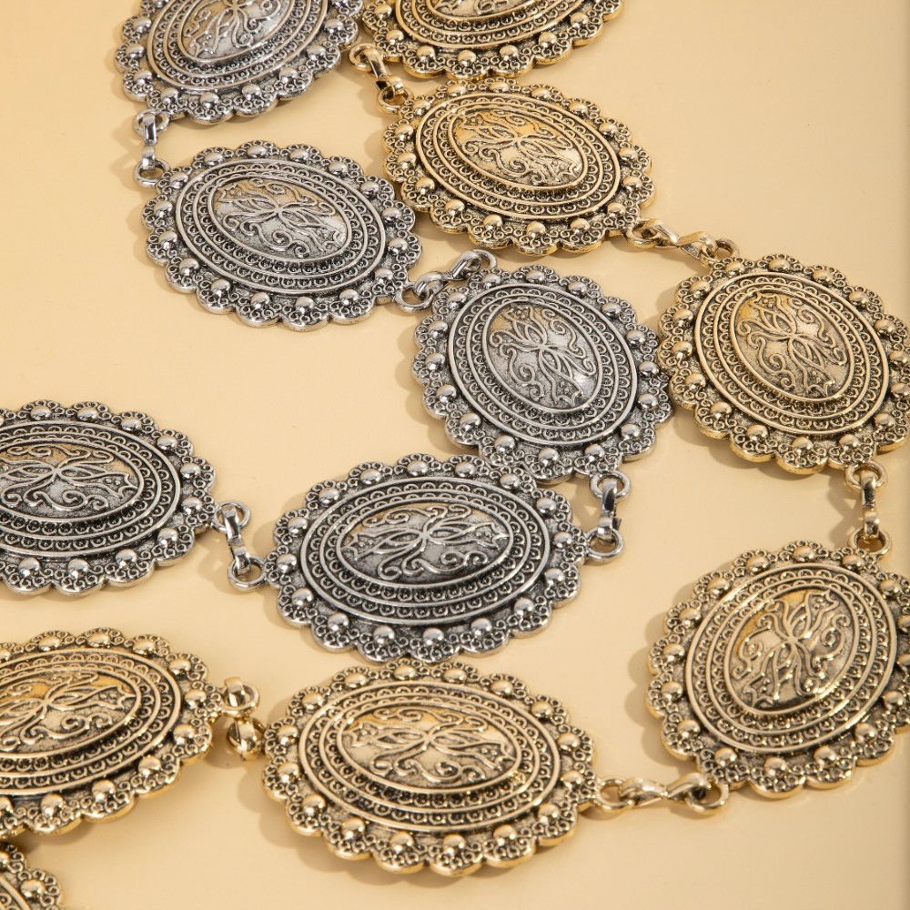 Oval Western Concho Chain Link Belt