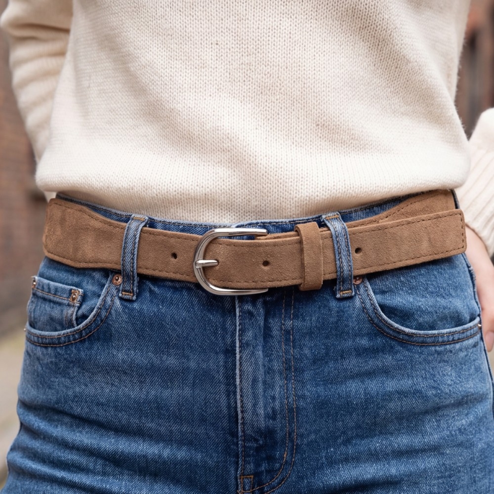 Braided Vegan Leather Belt Gold Buckle