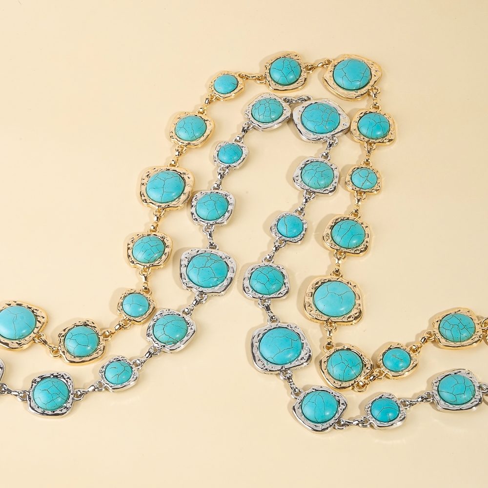 Turquoise Dome Stones Chain Belt