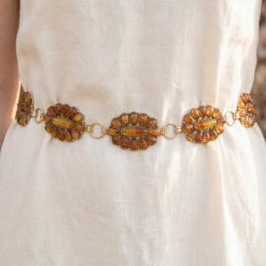 Western Assorted Color Concho Chain Belt