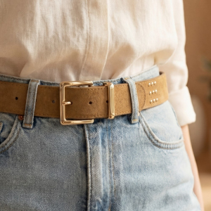 Ring Decor Studded Vegan Leather Belt
