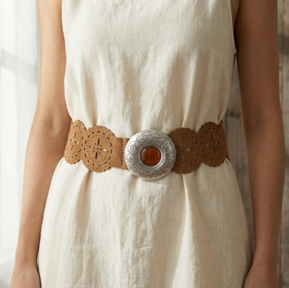 Western Cowboy Vegan Leather Belt