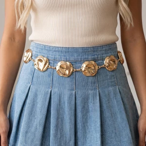 Hammered Pebble Disc Station Chain Belt