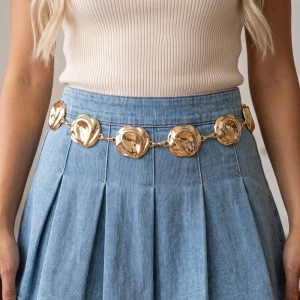 Hammered Pebble Disc Station Chain Belt