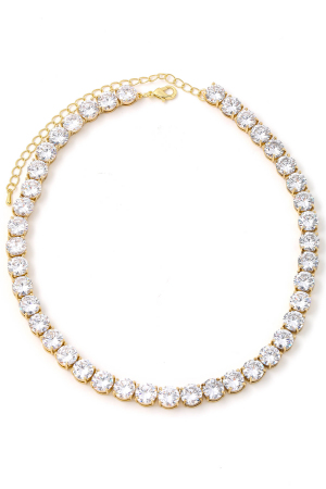Chain Rhinestone Link Choker Necklace