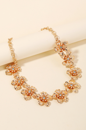 Metallic Flower Necklace