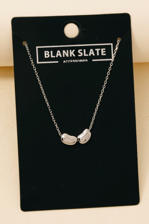 Double Metallic Bean Charms Chain Necklace