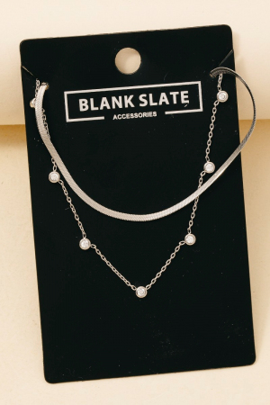 Layered Snake Chain And Lariat Necklace