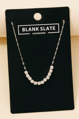 Metallic Mini Square Beads Chain Necklace