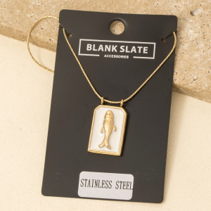Stainless Steel Enamel Fish Pendant Necklace