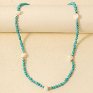Station Shells Turquoise Beaded Necklace