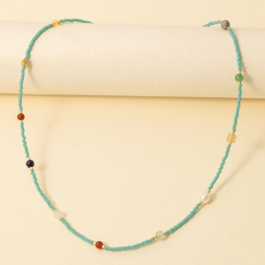 Seed Beaded Bead Station Necklace
