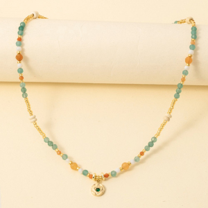 Heart Pendent Multi Beaded Necklace