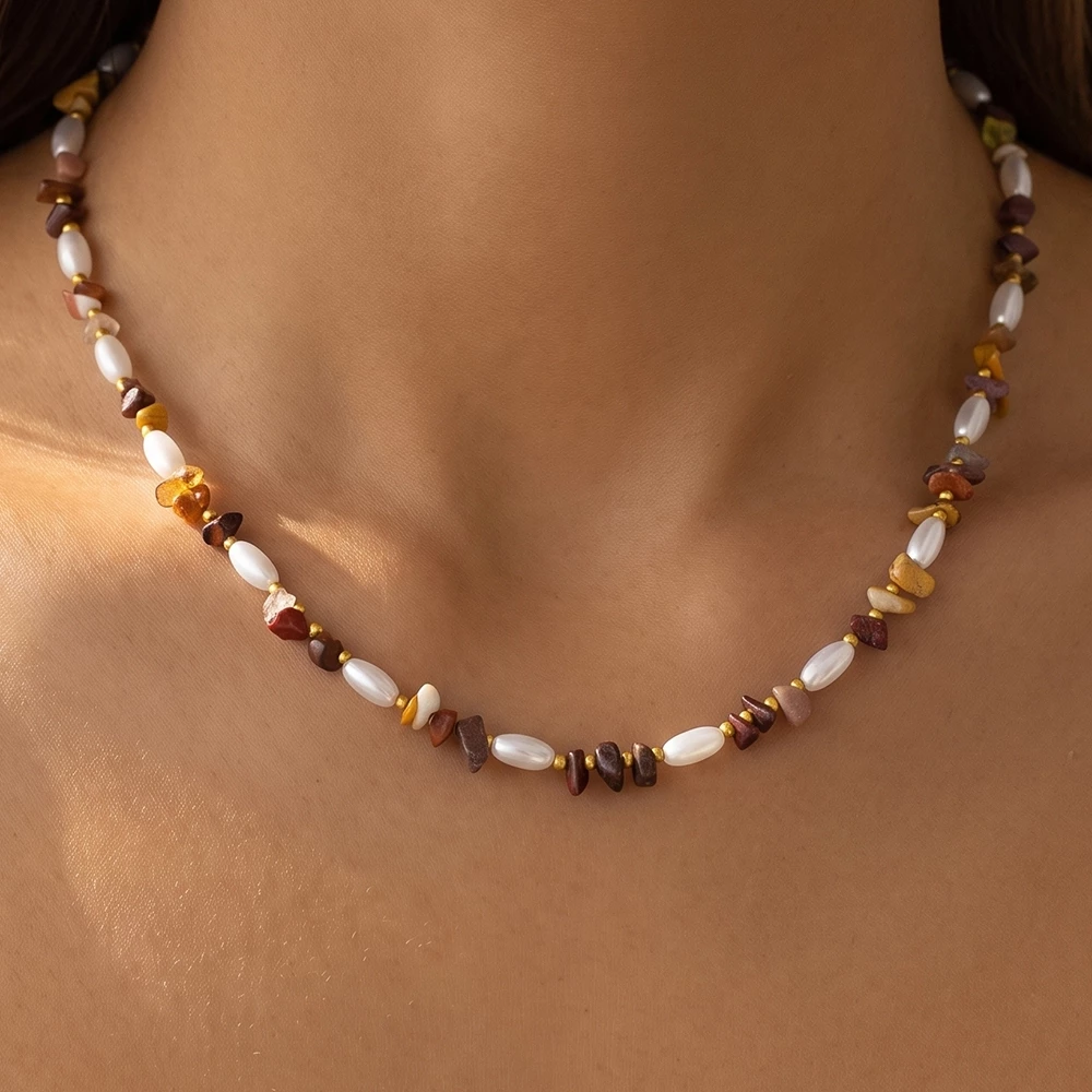 Assorted Stone And Beads Necklace