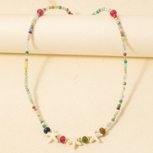Beaded Starfish Charms Necklace
