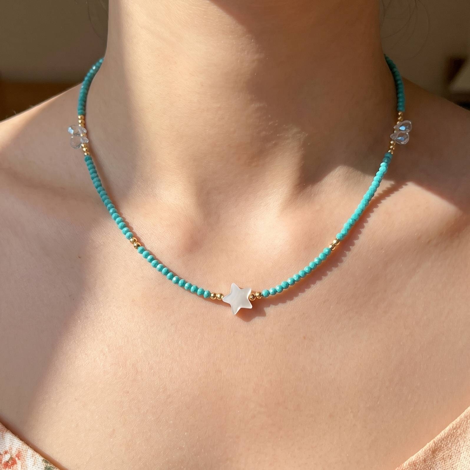 Beaded Star Charm Necklace