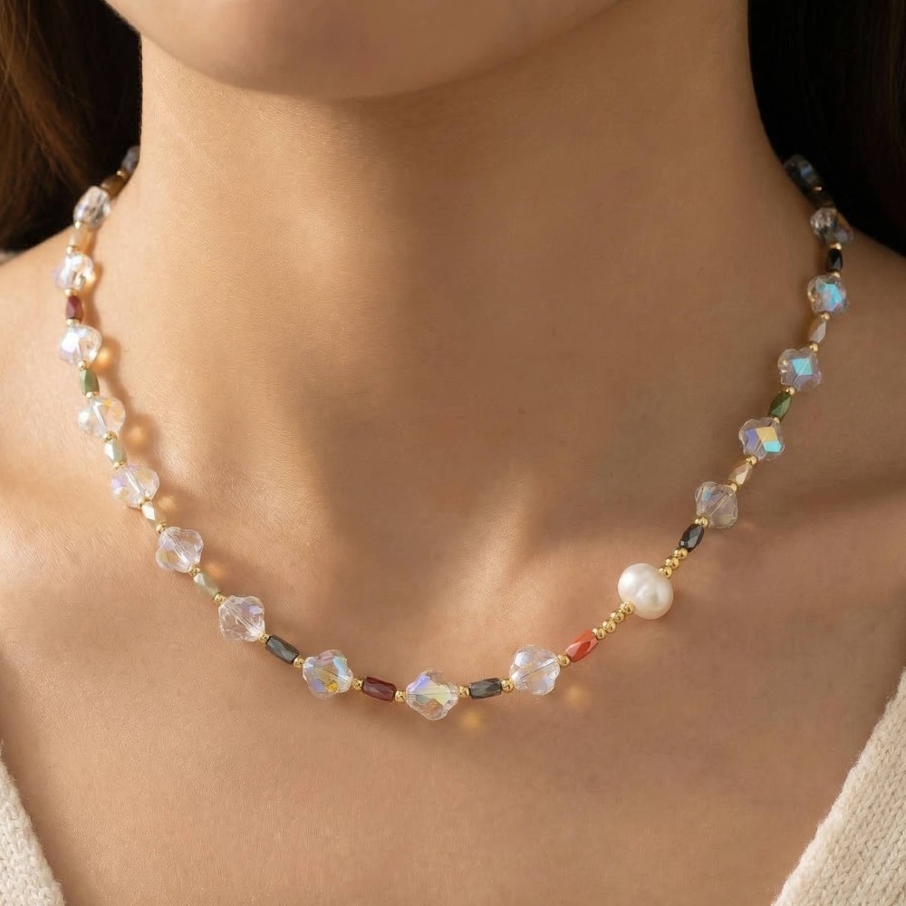 Assorted Clover Beaded Necklace