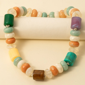 Large Marble Resin Beaded Necklace