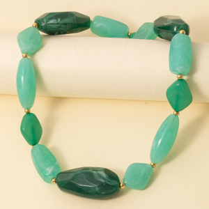 Irregular Shapes Large Marble Resin Beads Necklace