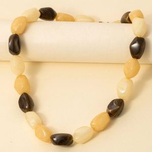 Chunky Marble Resin Beads Necklace