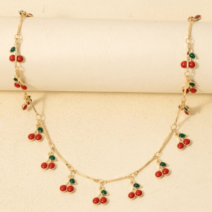 Multi Cherry Fruit Station Necklace