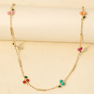 Colorful Cherry Fruit Station Necklace