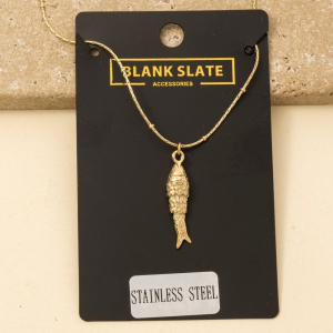 Stainless Steel Fish Pendant Pendant Necklace