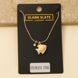 Stainless Steel Fish Pendant Necklace