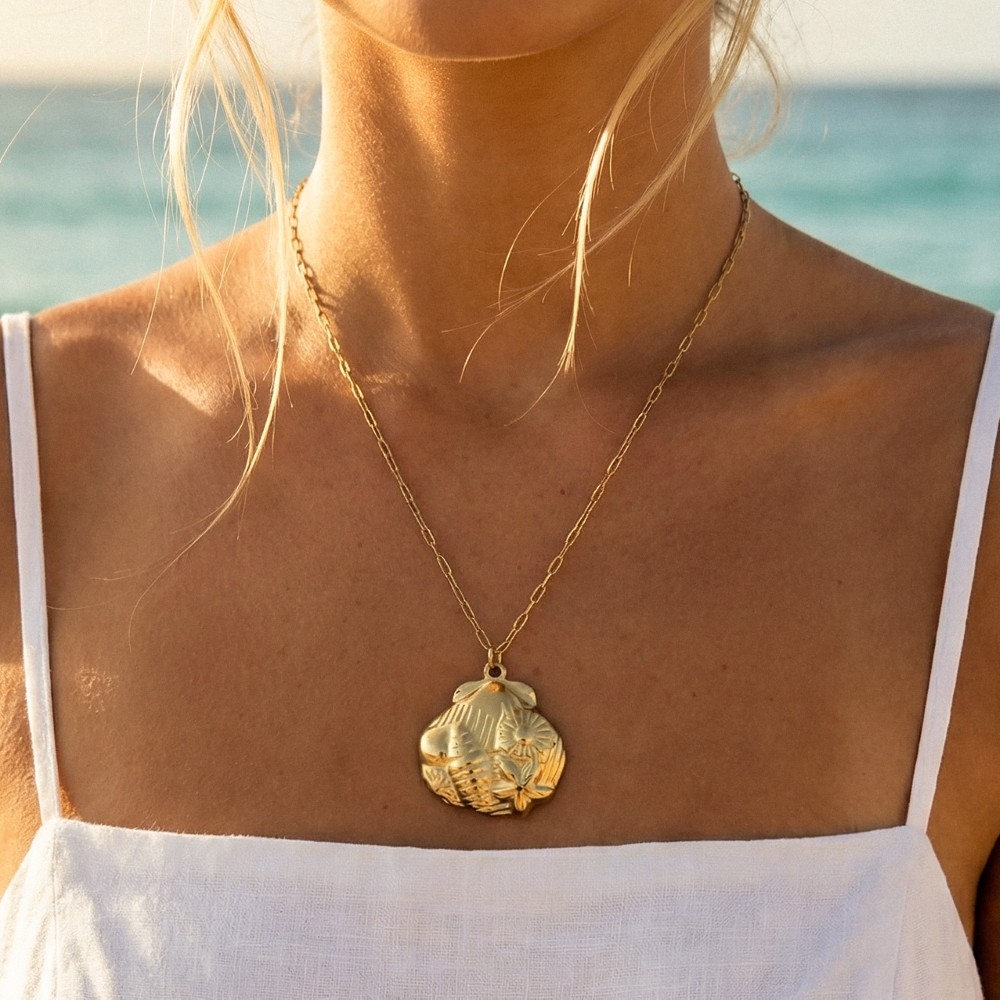 Stainless Steel Mixed Sea Life Pendant Necklace